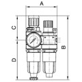 Produktbild von RIEGLER® - Wartungseinheit 3-teilig »Standard-mini« mit Metallbehälter, G 1/4"