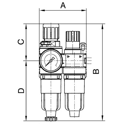 Produktbild von RIEGLER® - Wartungseinheit 3-teilig »Standard-mini« mit Metallbehälter, G 1/4"