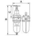 Produktbild von RIEGLER® - Wartungseinheit 2-teilig »Standard« mit Metallbehälter, BG 2, G 3/8"