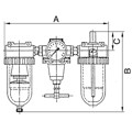 Produktbild von RIEGLER® - Wartungseinheit 3-teilig »Standard«, mit PC-Behälter, BG 4, G 1.1/2"