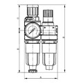 Produktbild von RIEGLER® - Wartungseinheit 2-teilig »multifix-mini«, mit PC-Behälter, G 1/8"