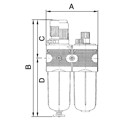 Produktbild von RIEGLER® - Wartungseinheit 2-teilig »multifix«, PC-Behälter, Schutzkorb, BG 3, 