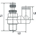 Produktbild von RIEGLER® - Drosselrückschlagventil »Blaue Serie« Zuluftdrossel R 1/4" A 10 bar 