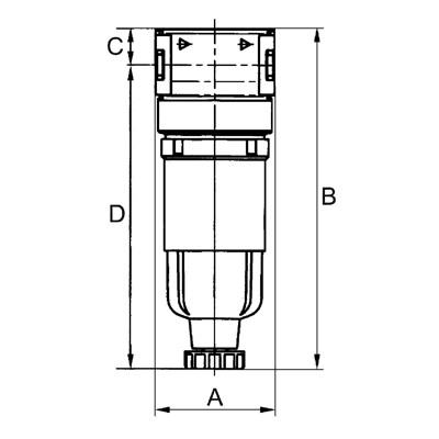 Produktbild von RIEGLER® - Filter »multifix-mini«, mit PC-Behälter, 5 µm, BG 0, G 1/8"