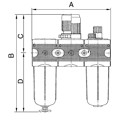 Produktbild von RIEGLER® - Wartungseinheit 3-teilig »multifix«, PC-Behälter, Schutzkorb, BG 1, 