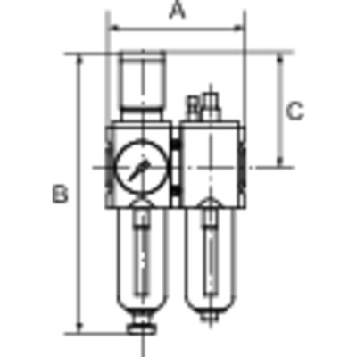 Produktbild von RIEGLER® - Wartungseinheit 2-teilig »FUTURA«, PC-Behälter, BG 1, G 1/4", 0,5 - 