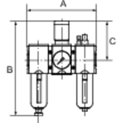 Produktbild von RIEGLER® - Wartungseinheit 3-teilig »FUTURA«, PC-Behälter, BG 4, G 3/4", 0,5 - 