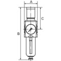 Produktbild von RIEGLER® - Filterregler »FUTURA«, PC-Behälter, SK, Manometer, BG 4, G 1", 0,5-8