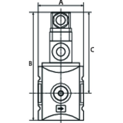 Produktbild von RIEGLER® - Verteiler »FUTURA-mini« BG 0, G 1/4", mit Druckschalter 0,5-10 bar