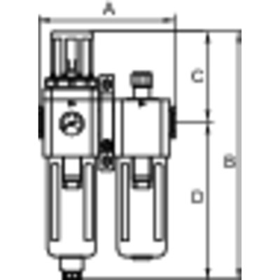 Produktbild von RIEGLER® - Wartungseinheit 2-teilig »G«, PC-Behälter, BG 300, G 3/8", 1,5-9 bar