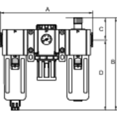 Produktbild von RIEGLER® - Wartungseinheit 3-teilig »G« Metallbehälter, BG 600, G 3/4", 1,5-9 b