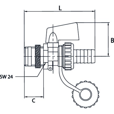 Produktbild von RIEGLER® - KFE-Kugelhahn, Messing vernickelt, G 1/2", Tülle LW 13