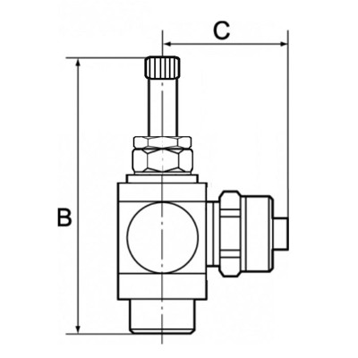 Produktbild von RIEGLER® - Drosselrückschlagventil, Abluftdrossel Schnellverschraubung M5, Schl