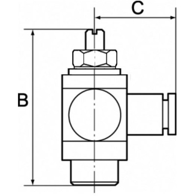 Produktbild von RIEGLER® - Drosselrückschlagventil, Zuluft, G 1/4", Steckverbindung 6