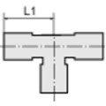 Produktbild von RIEGLER® - T-Steckverbindung »Blaue Serie«, reduzierend, Schlauch-Ø 2x12/1x8