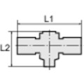 Produktbild von RIEGLER® - T-Schwenkverschraubung, O-Ring, G 1/2" A, Schlauch 10/8, Messing ver