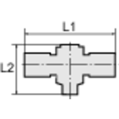 Produktbild von RIEGLER® - T-Schwenkverschraubung, O-Ring, G 1/2" A, Schlauch 10/8, Messing ver