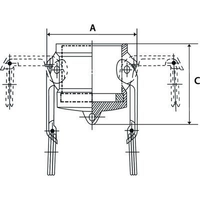 Produktbild von RIEGLER - Kamlok-Verschlusskappe, Typ DC, Edelstahl 1.4401, für Stecker-Ø 46mm