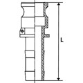 Produktbild von RIEGLER® - Kamlok-Schnellkupplungsstecker mit Tülle, Typ E, Edelstahl 1.4401, L