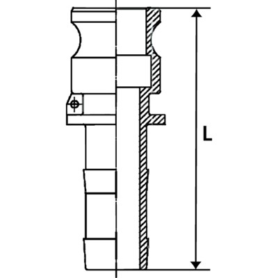 Produktbild von RIEGLER® - Kamlok-Schnellkupplungsstecker mit Tülle, Typ E, Edelstahl 1.4401, L