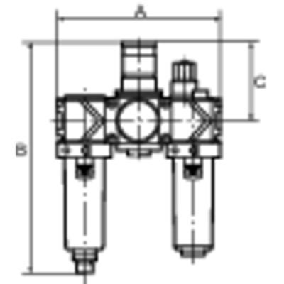 Produktbild von RIEGLER® - Wartungseinheit 3-teilig »variobloc«, mit PC-Behälter, BG 1, G 3/8"