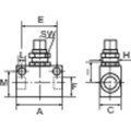 Produktbild von RIEGLER® - Drosselventil, in Blockform, Alu eloxiert, G 3/8", PN max. 10 bar