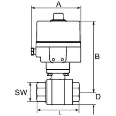 Produktbild von RIEGLER® - 2-Wege-Messingkugelhahn, elektrischer Stellantrieb, 230 V AC, 50 Hz,