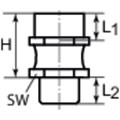 Produktbild von RIEGLER® - Gelenkige Saugplattenaufhängung »flexolink« G 1/4" I, M10x1,25 A