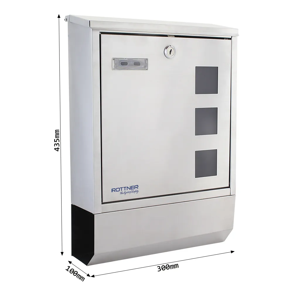Rottner Briefkasten Corto Inox Produktbild img3 L