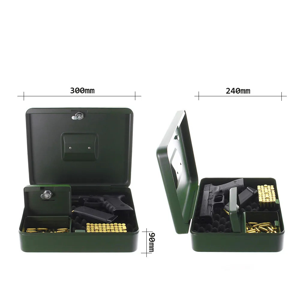Rottner Pistolenkassette GUN BOX Zylinderschloss grün Produktbild img2 L