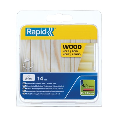 Produktbild von Rapid® - Klebesticks Holz ø12 x 94mm 14er Pack, 40107360