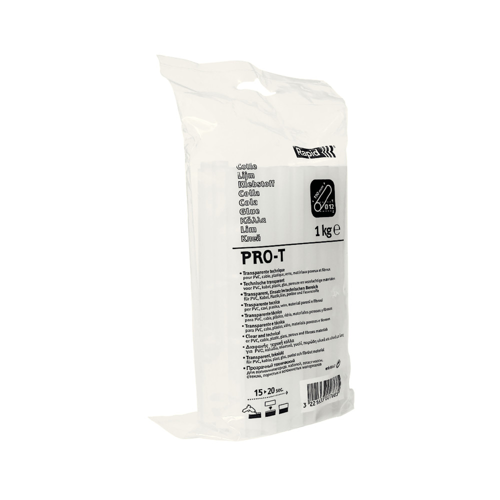 Rapid® Klebesticks PRO-T transparent Ø12 x 190mm 1,0kg im Beutel, 40302768 Produktbild img1 L