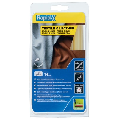 Produktbild von Rapid® - Klebesticks Textil & Leder Klebesticks ø12 x 190mm 14er Pack, 5001418