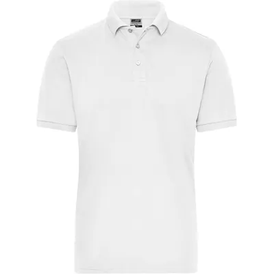 Produktbild von James & Nicholson - Herren Bio Workwear Poloshirt Stretch JN1806, weiß, Größe 5