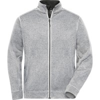 Produktbild von James & Nicholson - Herren Workwear Melange-Fleecejacke JN898, weiß-melange/car