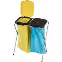 Nölle Abfallsammler 2x 120 l mit Deckel schwarz/gelb Produktbild