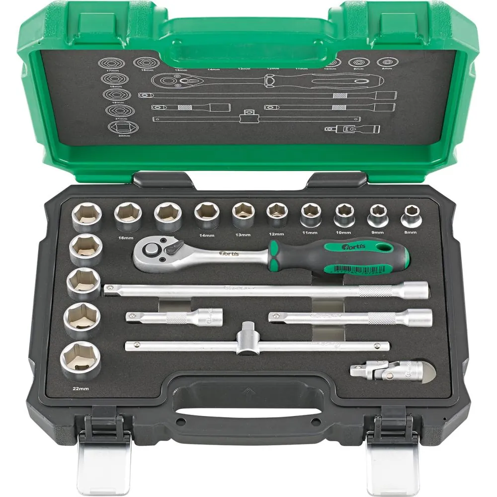 FORTIS Steckschlüssel-Garnitur 3/8" 20-teilig Produktbild img2 L