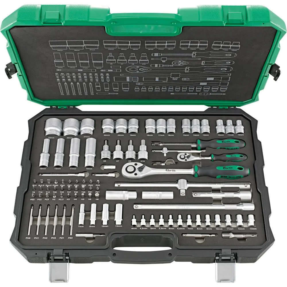 FORTIS Steckschlüssel-Garnitur 1/4"+1/2" 91-teilig Produktbild img2 L