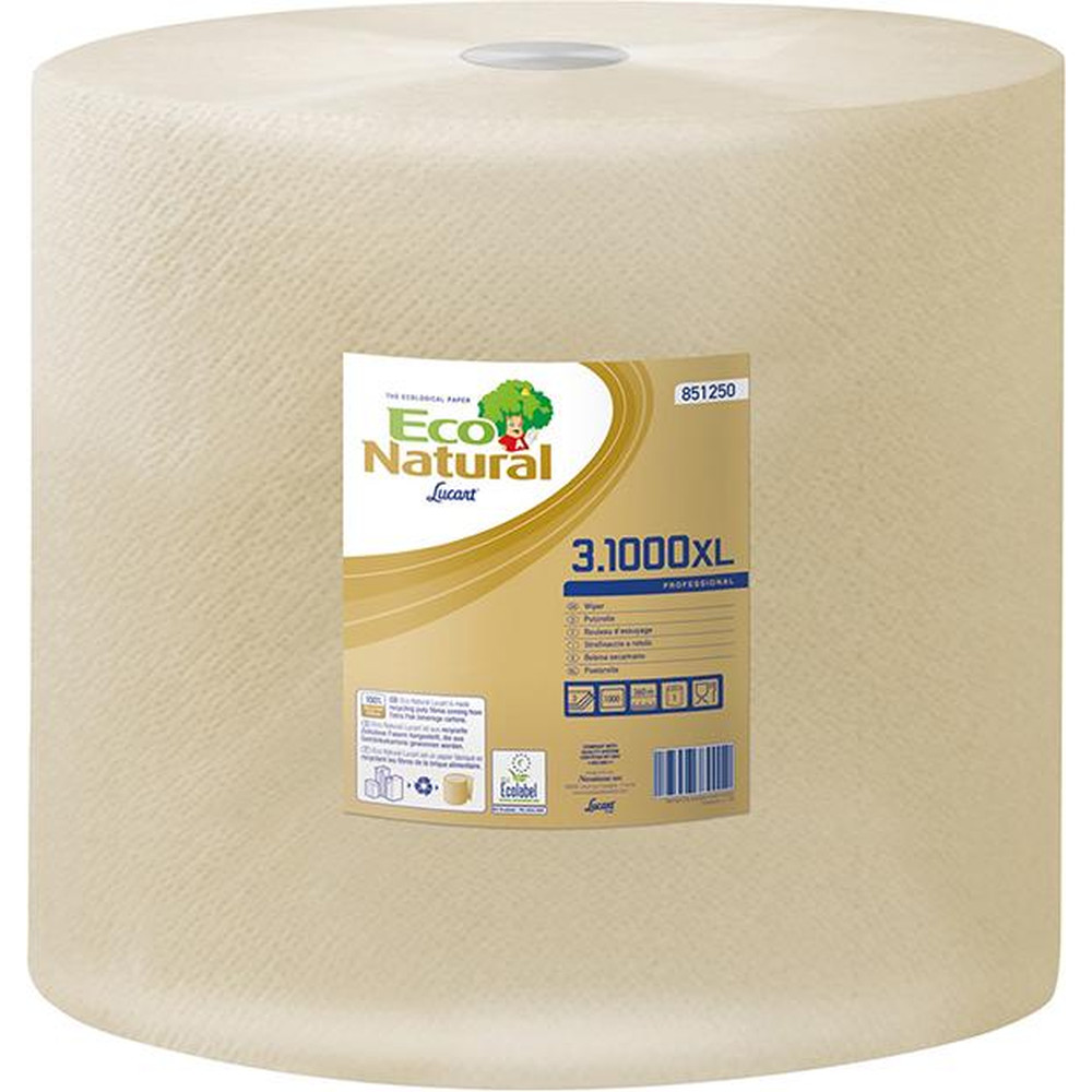 LUCART Werkstatthandtuchrolle Eco Natur 3-lagig, 1000 Blatt 360 x 360mm Produktbild img1 L
