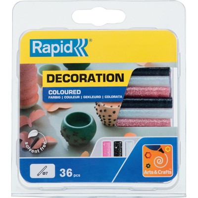 Produktbild von Rapid® - Klebesticks Glitzer ø7 x 90mm, weiß/schwarz/pink