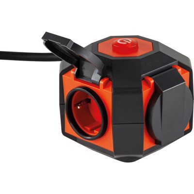 Produktbild von REV Ritter - PowerGlobe 4-fach IP44 grau-orange mit Schalter 2m