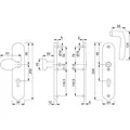HOPPE® SI-WSG 76G/3331/3410/1515,LS ov.,12mm,ES1/PZ 72/8,F1,TS 41-46 Produktbild