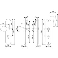 HOPPE® SI-WSG 76G/3331/3410/1515,LS ov.,12mm,ES1/PZ 72/8,F1,TS 41-46 Produktbild