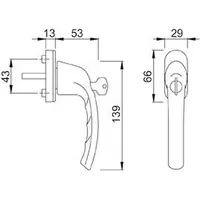 HOPPE® DK-Fenstergriff,abschließbar,Tôkyô 0710S/U26, 7/37, F8707 Produktbild