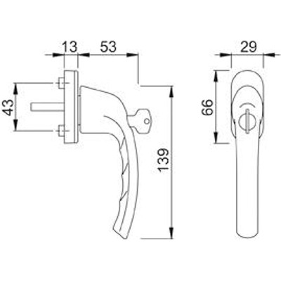 Produktbild von HOPPE® - DK-Fenstergriff,abschließbar,Tôkyô 0710S/U26, 7/37, F8707