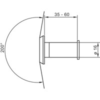 Produktbild von DENI® - WET-Türspion, 3980, 200° poliert