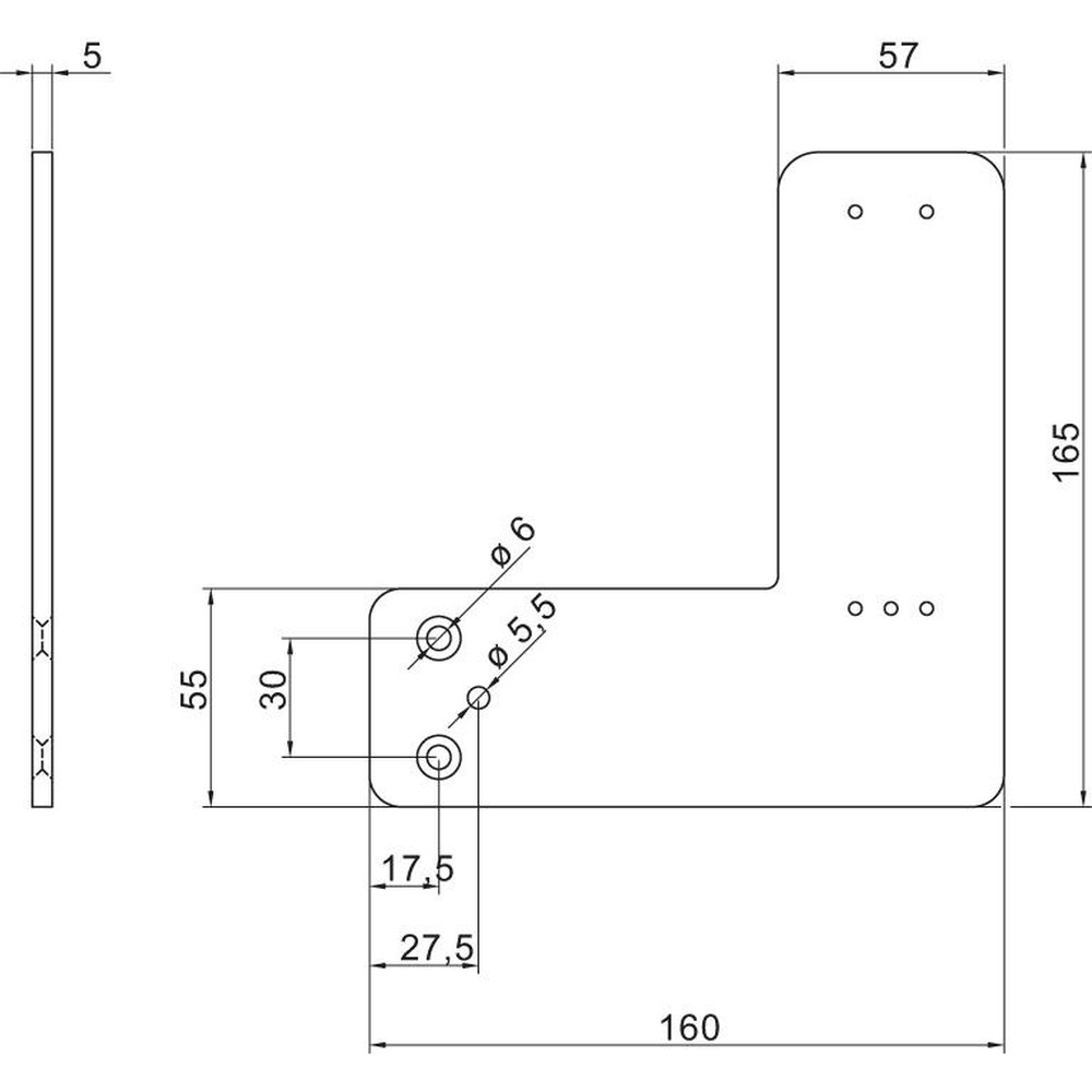 DENI® Montagewinkel, für Türwächter, zum Aufschrauben, silbergrau Produktbild img3 L
