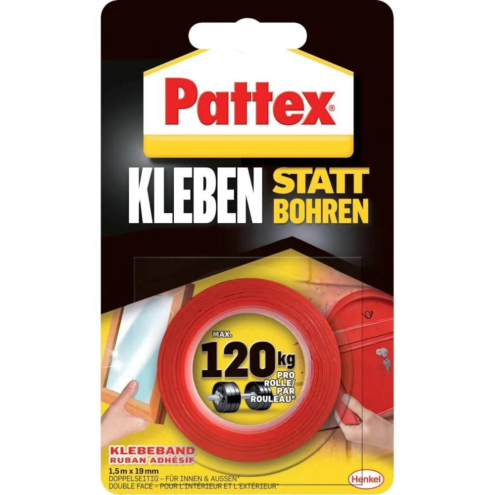 Pattex Montageklebeband Kleben statt Bohren PXMT2 19mm x 1,5m Produktbild img1 L