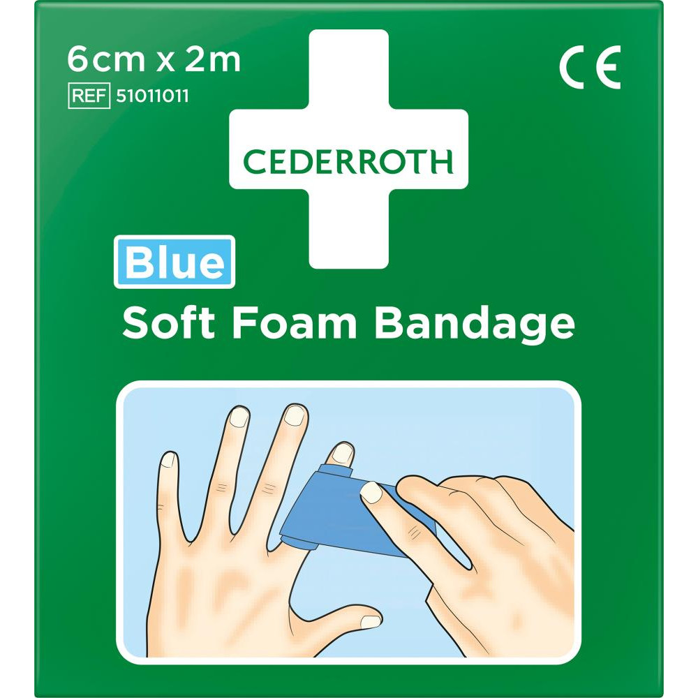 CEDERROTH Schaumbandage blau 6cm x 2m, 1 Stück Produktbild img1 L