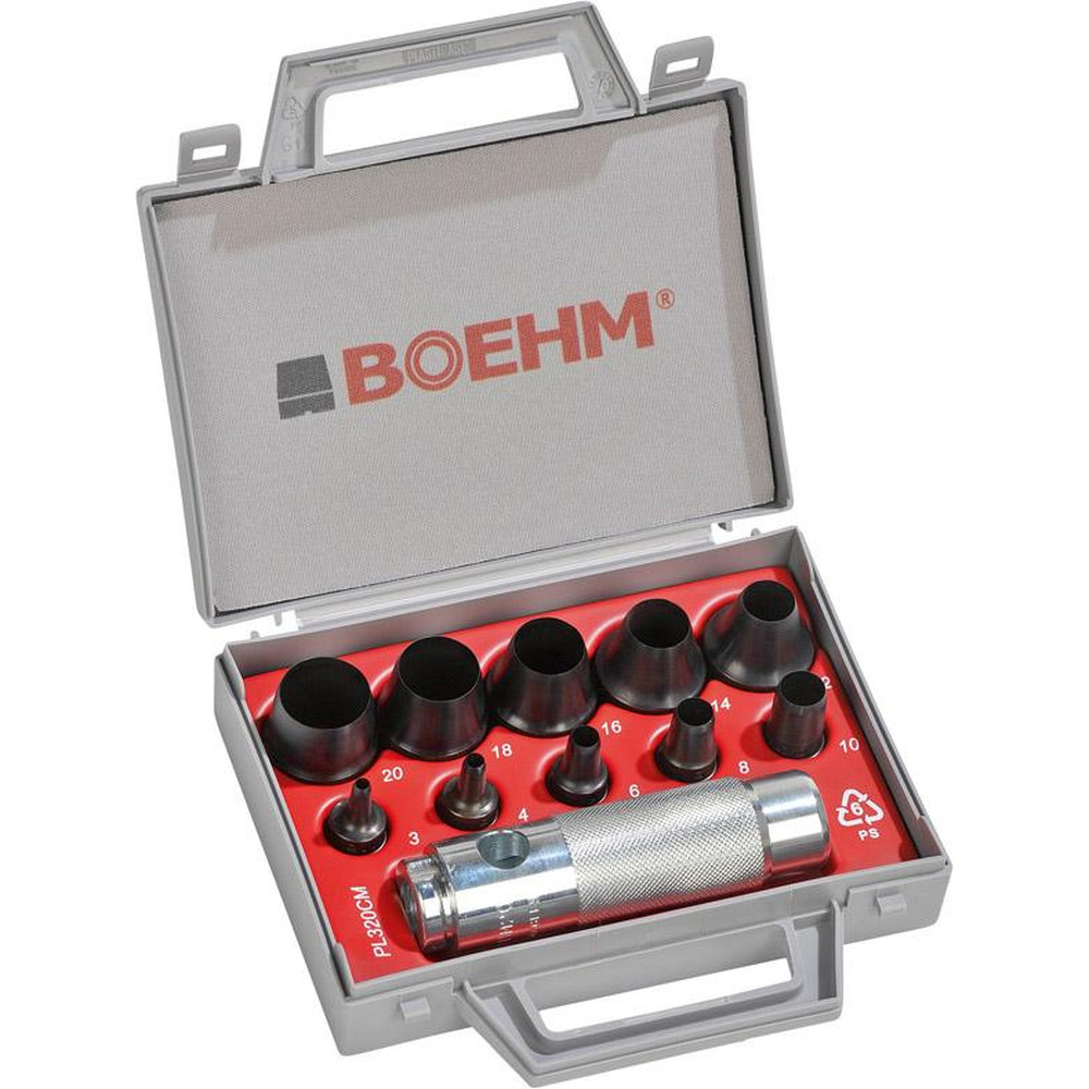 BOEHM Locheisensatz 3-20mm inkl. Halter im Kunststoffkoffer Produktbild img1 L